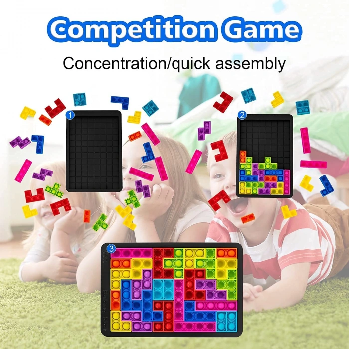 Tetris Popit - Puzzle Popit - Slicon Puzzle Building BlocksPopit - Popit Oyuncak - Stres Oyuncak - Slikon Tetris Popit Oyuncak