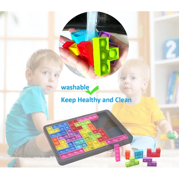 Tetris Popit - Puzzle Popit - Slicon Puzzle Building BlocksPopit - Popit Oyuncak - Stres Oyuncak - Slikon Tetris Popit Oyuncak