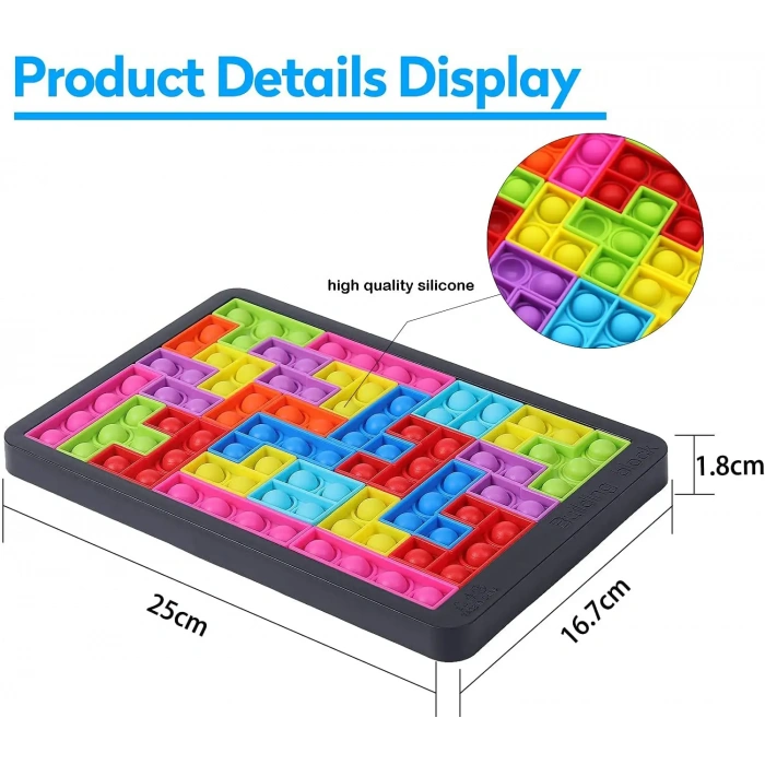 Tetris Popit - Puzzle Popit - Slicon Puzzle Building BlocksPopit - Popit Oyuncak - Stres Oyuncak - Slikon Tetris Popit Oyuncak