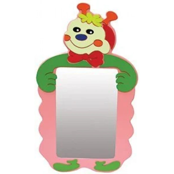 Tırtıl Lavabo Aynası - Anaokulu Lavabo Aynası - Ahşap Ayna - Okul İçin Ayna