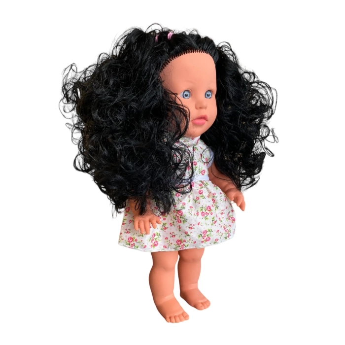 Türkçe Konuşan Sakura Saçlı Et Bebek 35 Cm. - Konuşabilen Bebek - Saçlı Büyük Bebek - Saçlı Bebek