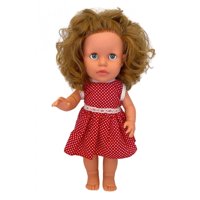 Türkçe Konuşan Sakura Saçlı Et Bebek 35 Cm. Kutulu - Konuşabilen Bebek - Saçlı Büyük Bebek - Saçlı Bebek