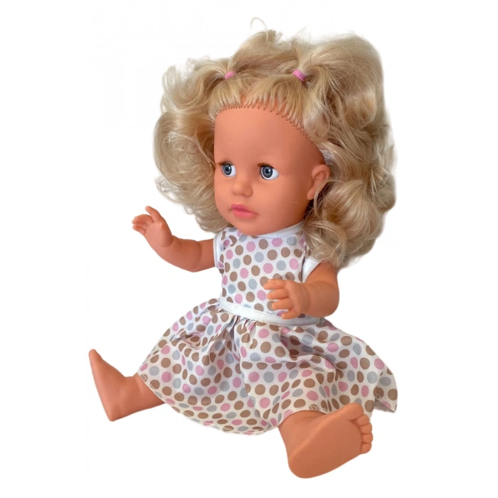 Türkçe Konuşan Sakura Saçlı Et Bebek 35 Cm. Kutulu - Konuşabilen Bebek - Saçlı Büyük Bebek - Saçlı Bebek