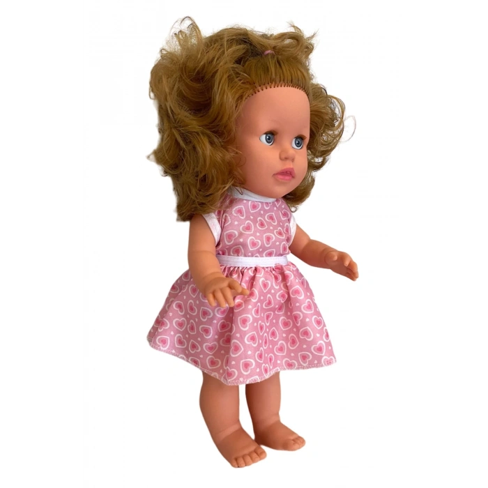 Türkçe Konuşan Sakura Saçlı Et Bebek 35 Cm. Kutulu - Konuşabilen Bebek - Saçlı Büyük Bebek - Saçlı Bebek