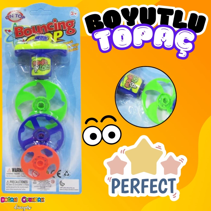 Üç Kademeli Yaylanabilen Topaç - Çocukluk Harikası Topaç - Oyuncak Topaç - Üst Üste Koyulabilen Topaç - Hızlı dönebilebilen Gyro Topaç
