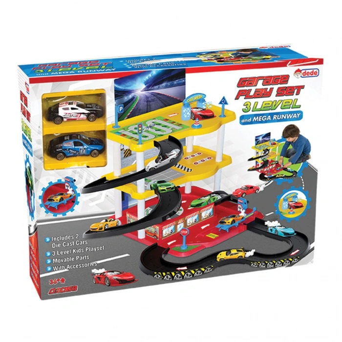 Üç Katlı Garaj Seti - Otopark Seti - Araba Seti - Araç Seti - Üç Katlı Otopark