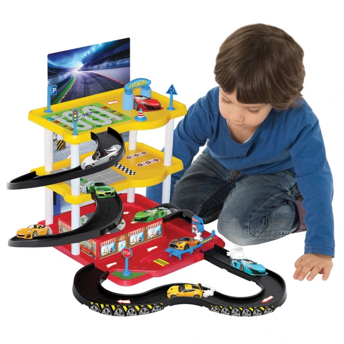 Üç Katlı Garaj Seti - Otopark Seti - Araba Seti - Araç Seti - Üç Katlı Otopark