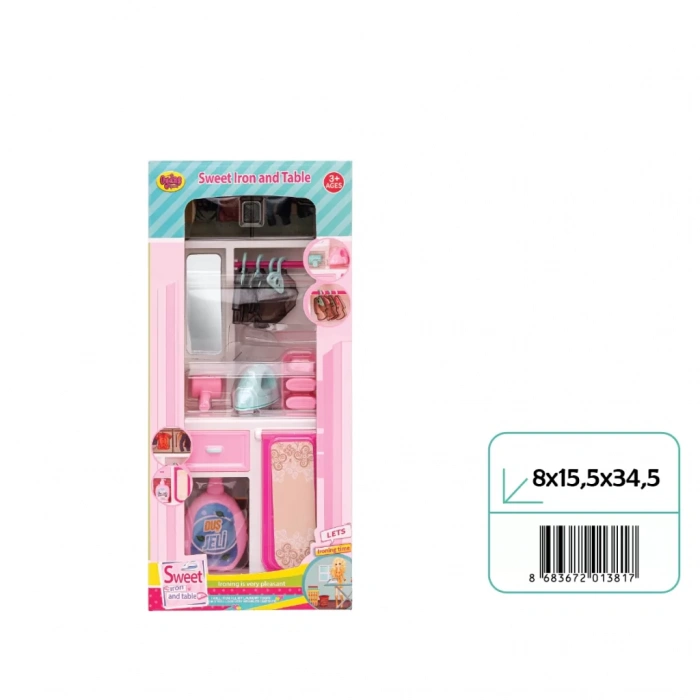 Ütü Masalı Banyo Seti - Modern Banyo Seti - Minyatür Ev Oyuncak Seti - Banyo Oyuncak Seti - Ütü Masası Oyuncak