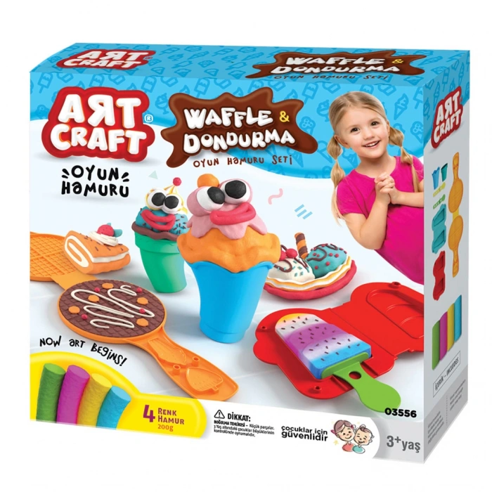 Waffle & Dondurma Oyun Hamur Seti 200 Gr. - Oyun Hamuru Seti - Hamur Setleri - Hamur Kalıpları