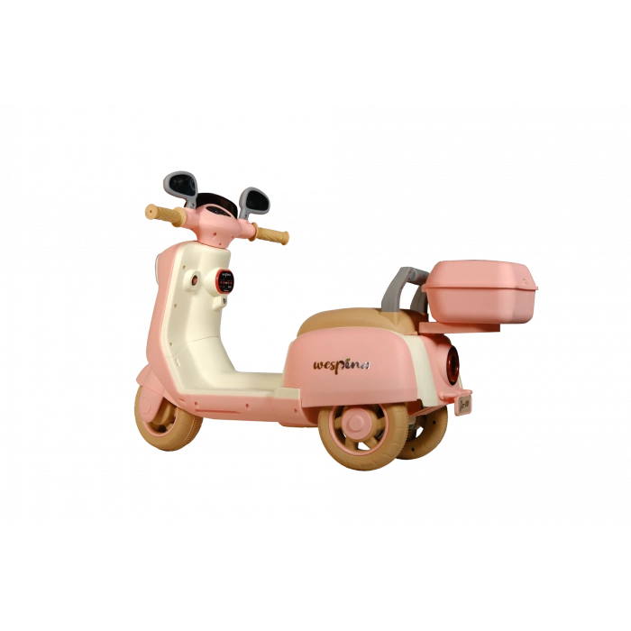 Wespina Uzaktan Kumandalı 3 Tekerli Akülü Motor Pembe - Akülü Çocuk Motor Müzik Çalarlı Uzaktan Kumandalı Motor