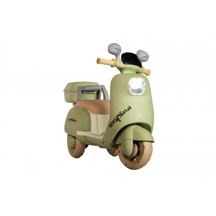 Wespina Uzaktan Kumandalı 3 Tekerli Akülü Motor Yeşil - Akülü Çocuk Motor Müzik Çalarlı Uzaktan Kumandalı Motor