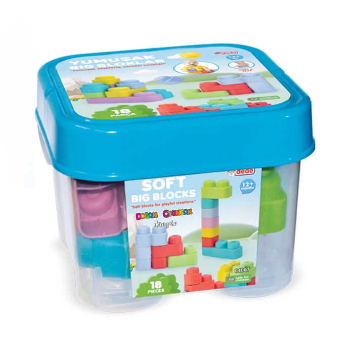 Yumuşak Soft Lego Seti 18 Parça - Büyük Yumuşak Bloklar - Büyük Soft Lego Oyuncakları - Yumuşak Lego - Soft Lego