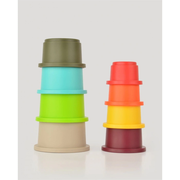 Yuvarlak Renkli Kaplar - Üst Üste Dizme Oyunu - Kırılmaz Oyuncak - Kırılmaz Bebek Oyuncak - Kutu Dizme Oyunu