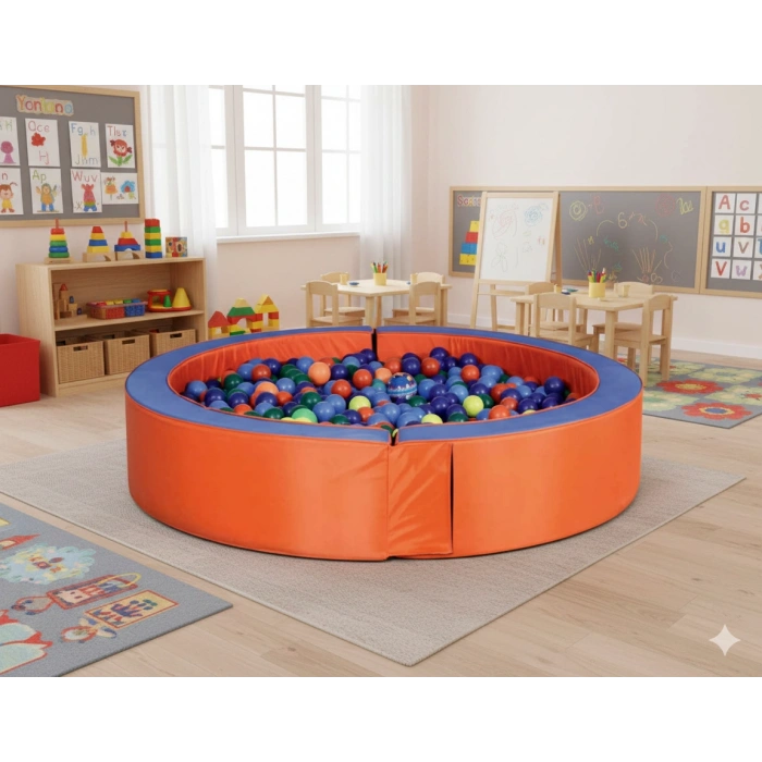 Yuvarlak Top Havuzu 125 cm. - Sünger Soft Play Top Havuzu Çocuk Oyun Alanı