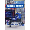 Slikon Tekerli Mavi Paten 35-38 Numara - Silikon Tekerli Paten Alıştırma Pateni - Silikon Tekerlekli