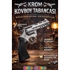 Mantar Patlatan Metal Krom Kovboy Tabancası - Metal Kovboy Silahı Çelik Mantar Silahı