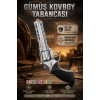 Mantar Patlatan Metal Gümüş Kovboy Tabancası - Metal Kovboy Silahı Çelik Mantar Silahı