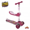 Power Slider Pembe Katlanabilir 3 Tekerlekli Oturaklı Scooter - Işıklı Scooter - Çocuk Scooter