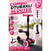 Cool Wheels Oturaklı Pembe Combo Işıklı 3 Tekerlekli Katlanabilir Scooter - CoolWheels Scooter - Çocuk Scooter