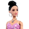 Barbie DELUXE STYLE - Yıldız Desenli Elbiseli Bebek JJN71 - Barbie Oyuncak Barbie Yoga Bebek