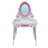 Ahşap Oturaklı Güzellik Masası - Makyaj Seti - Ahşap Güzellik Seti - Makyaj Masası