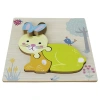 Ahşap Tavşan Puzzle - Bebekleri İçin Puzzle - Ahşap Yapboz Oyuncak - Oyuncak Yap-boz - 4 Parça Puzzle