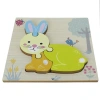 Ahşap Tavşan Puzzle - Bebekleri İçin Puzzle - Ahşap Yapboz Oyuncak - Oyuncak Yap-boz - 4 Parça Puzzle