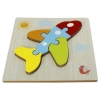 Ahşap Uçak Puzzle - Bebekleri İçin Puzzle - Ahşap Yapboz Oyuncak - Oyuncak Yap-boz - 4 Parça Puzzle