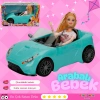 Cindy Doll Bebekli Arabası Turkuaz - Oyuncak Arabalı Bebek - Barbie Arabası - Bebekli Barbie Arabası - Oyuncak Araç
