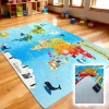 Dünya Haritası Çocuk Halısı 120x180 cm. - Dünya Haritası Anaokulu Halısı - Dünya Haritası Kreş Halısı - Dünya Haritası Oyun Halısı