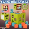 Eğitici Bultak Küp - Şekil Yerleştime Oyunu - Kırılmaz Oyuncak - Montessori Oyuncak - Bul-Tak Küp Oyuncak