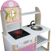 Işıklı Hamarat Ahşap Mutfak - Ahşap Çocuk Mutfağı - Mutfak Seti - Kapaklı Mutfak - Pembe