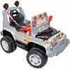 Işıklı Mega Akülü Araba Gri - 12 Volt Tek Kişilik Akülü Araba Akülü JEEP - Mega Off Road Turbo Jeep