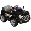 Kumandalı Mini Cooper Akülü Araba Siyah - Kumandalı 12 Volt Tek Kişilik Akülü Araba Akülü JEEP - Turbo Coupe Akülü Araba