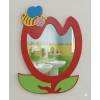 Lale Lavabo Aynası - Anaokulu Lavabo Aynası - Ahşap Ayna - Okul İçin Ayna
