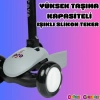 Lupa Katlanabilir Işıklı 3 Tekerlekli Gri Scooter - Işıklı Scooter - Slikon Teker Scooter - Çocuk Scooter - İttir Git