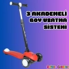 Lupa Katlanabilir Işıklı 3 Tekerlekli Kırmızı Scooter - Işıklı Scooter - Slikon Teker Scooter - Çocuk Scooter - İttir Git