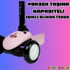 Lupa Katlanabilir Işıklı 3 Tekerlekli Pembe Scooter - Işıklı Scooter - Slikon Teker Scooter - Çocuk Scooter - İttir Git