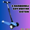 Lupa Katlanabilir Işıklı 3 Tekerlekli Mavi Scooter - Işıklı Scooter - Slikon Teker Scooter - Çocuk Scooter - İttir Git