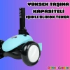 Lupa Katlanabilir Işıklı 3 Tekerlekli Turkuaz Scooter - Işıklı Scooter - Slikon Teker Scooter - Çocuk Scooter - İttir Git