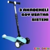 Lupa Katlanabilir Işıklı 3 Tekerlekli Turkuaz Scooter - Işıklı Scooter - Slikon Teker Scooter - Çocuk Scooter - İttir Git