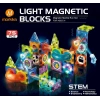 Orijinal Magnetic Tiles Light Version 75 Parça Işıklı Manyetik Lego - Magnetic Magical Işıklı Magnet - Ledli Mıknatıslı Lego