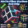 Orijinal MoYu Fiber Karbon 2x2 Küp - Moyu Speed Cube - Moyu Fiber Karbon 2x2 Zeka Küpü - Zeka Küpü - Rubik Küp