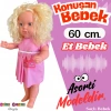 Oynar Gözlü Türkçe Konuşan Nazlı Saçlı Et Bebek 60 Cm. - Konuşabilen Bebek - Saçlı Büyük Bebek