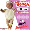 Oynar Gözlü Türkçe Konuşan Siyahi Berke Kel Et Bebek 60 Cm. - Konuşabilen Bebek - Kel Büyük Bebek