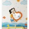 Köpek Lavabo Aynası - Anaokulu Lavabo Aynası - Ahşap Ayna - Okul İçin Ayna