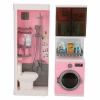 Tuvalet ve Çamaşır Makinesi Banyo Seti - Modern Banyo Seti - Minyatür Ev Oyuncak Seti - Banyo Oyuncak Seti - Klozet, Tuvalet, Çamaşır Makinesi Oyuncak