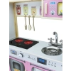 Ultralüx Işıklı Hamarat Ahşap Mutfak - Ahşap Çocuk Mutfağı - Mutfak Seti - Kapaklı Mutfak - Pembe