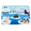 Ahşap Kutup Hayvanları Puzzle - Bebekleri İçin Puzzle - Ahşap Yapboz Oyuncak - Oyuncak Yap-boz - 24 Parça Puzzle