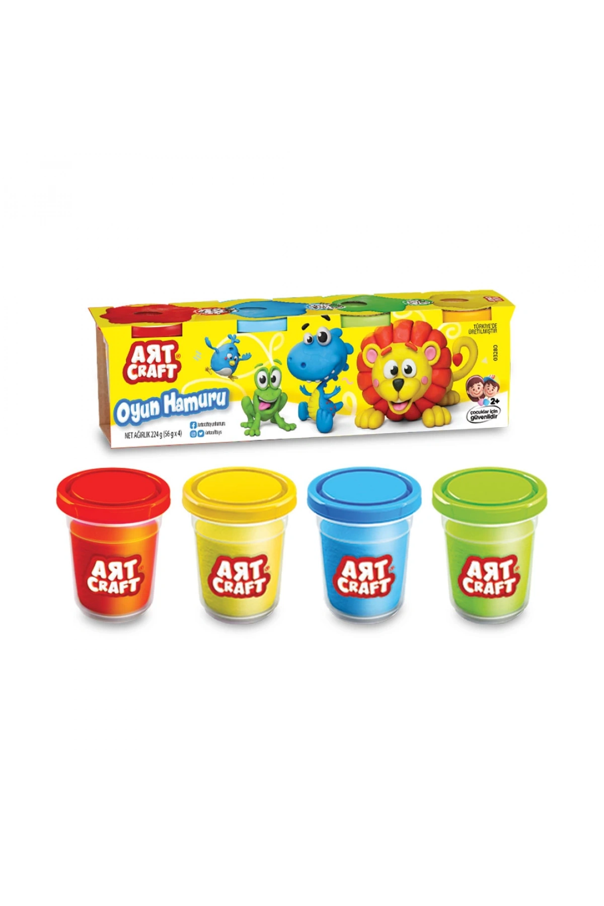 4lü Oyun Hamur Seti 224 Gr. - Oyun Hamuru Seti - Hamur Setleri - Hamur Kalıpları
